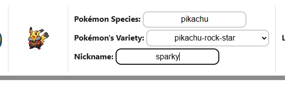 Example nickname entry
