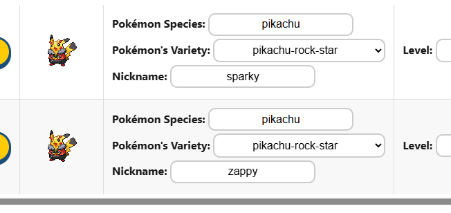 Example of having the same Pokémon